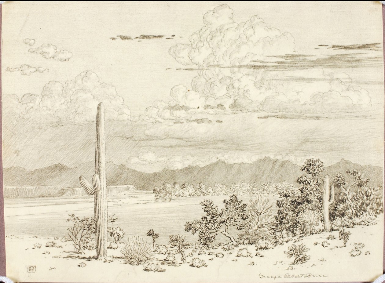 Ohne Titel (Übertragungszeichnung für Verde River, Apache Reservation, Arizona) von George Elbert Burr