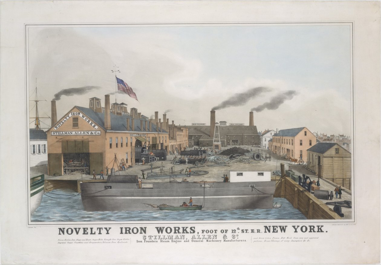 Novelty Iron Works, Fuß der 12th St. E.R. New York. Stillman, Allen & Co., Eisen Gießer..., 1841-44 von George Endicott