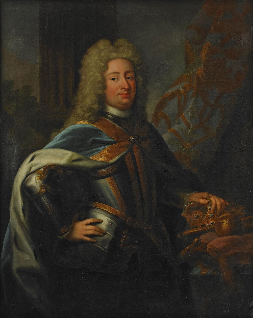 Porträt von König Friedrich I. von Schweden 1676-1751 von George Engelhardt Schroeder