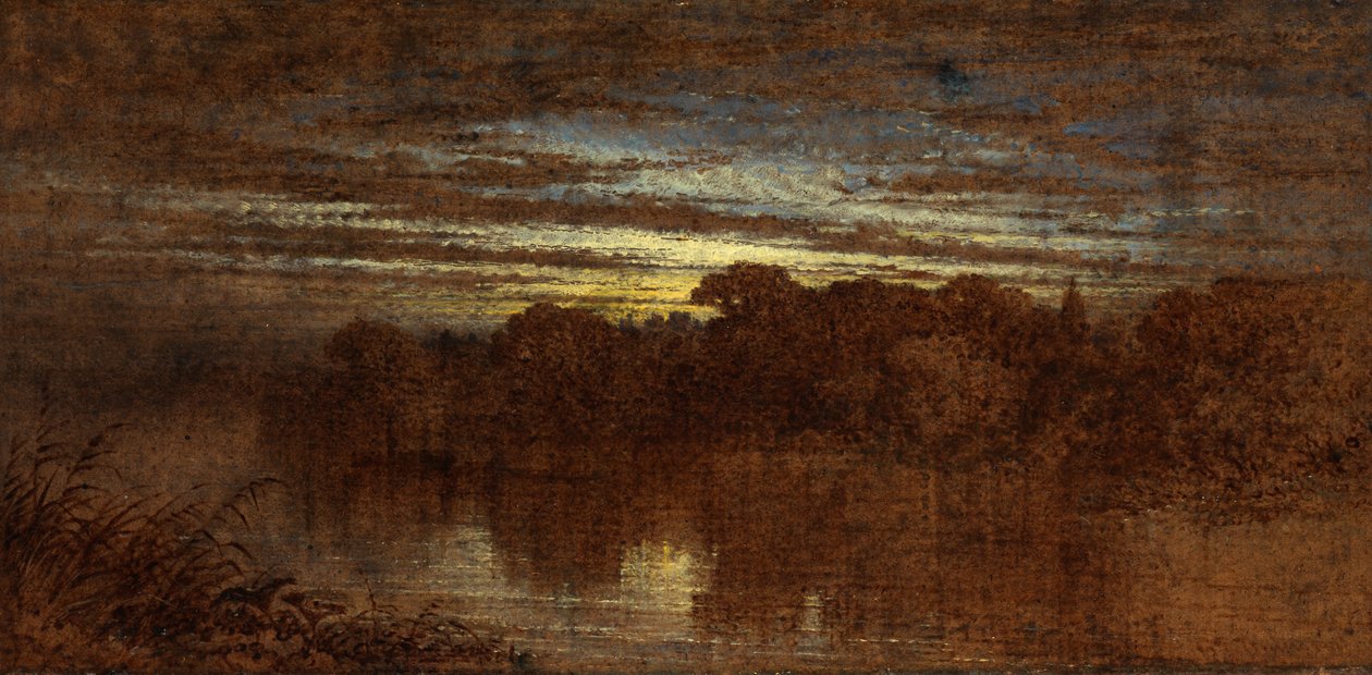 Dämmerung am Avon, Ruinen von Kenilworth Castle in der Ferne von George F. Teniswood