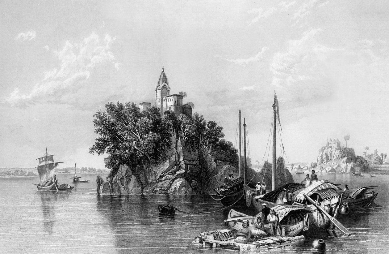 Janghera, oder der Felsen der Fakire, am Ganges von George Francis White
