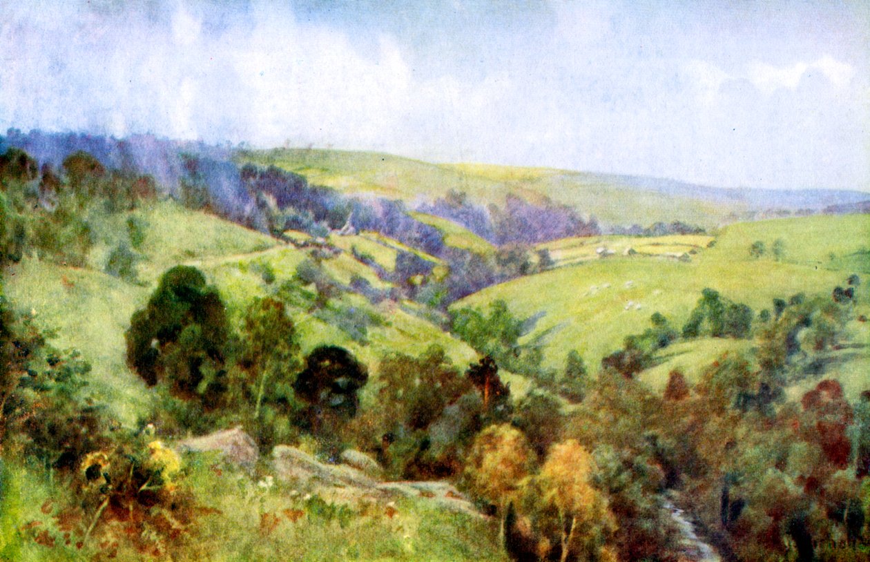 Auf den Hügeln bei Harrogate, Yorkshire, 1924-1926 von George Franck Nicholls
