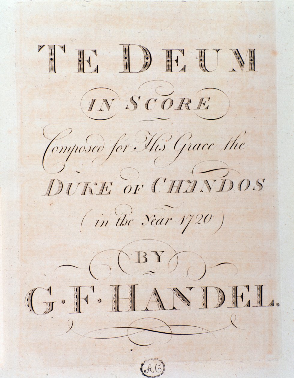 Titelseite der Partitur von Te Deum von G F Handel von George Frederick Handel