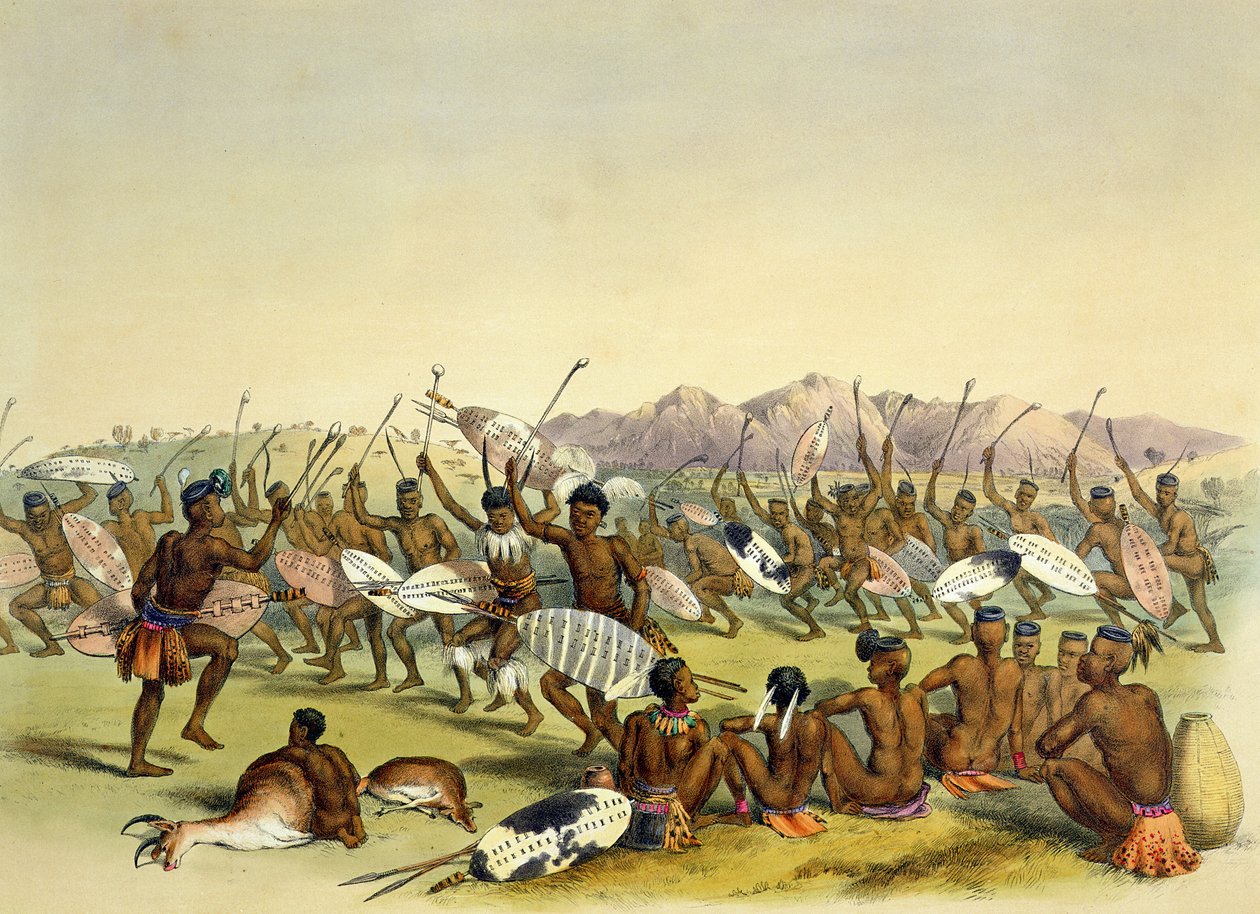 Zulu-Jagd-Tanz in der Nähe der Engooi-Berge, Tafel 14 aus 