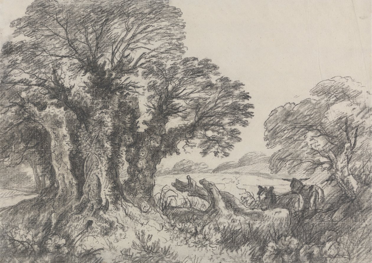 Landschaft mit Eseln von George Frost