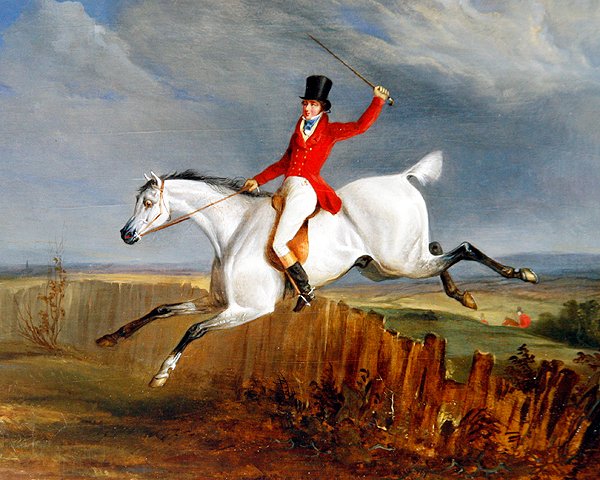 Herr auf seinem grauen Jäger von George Henry Laporte