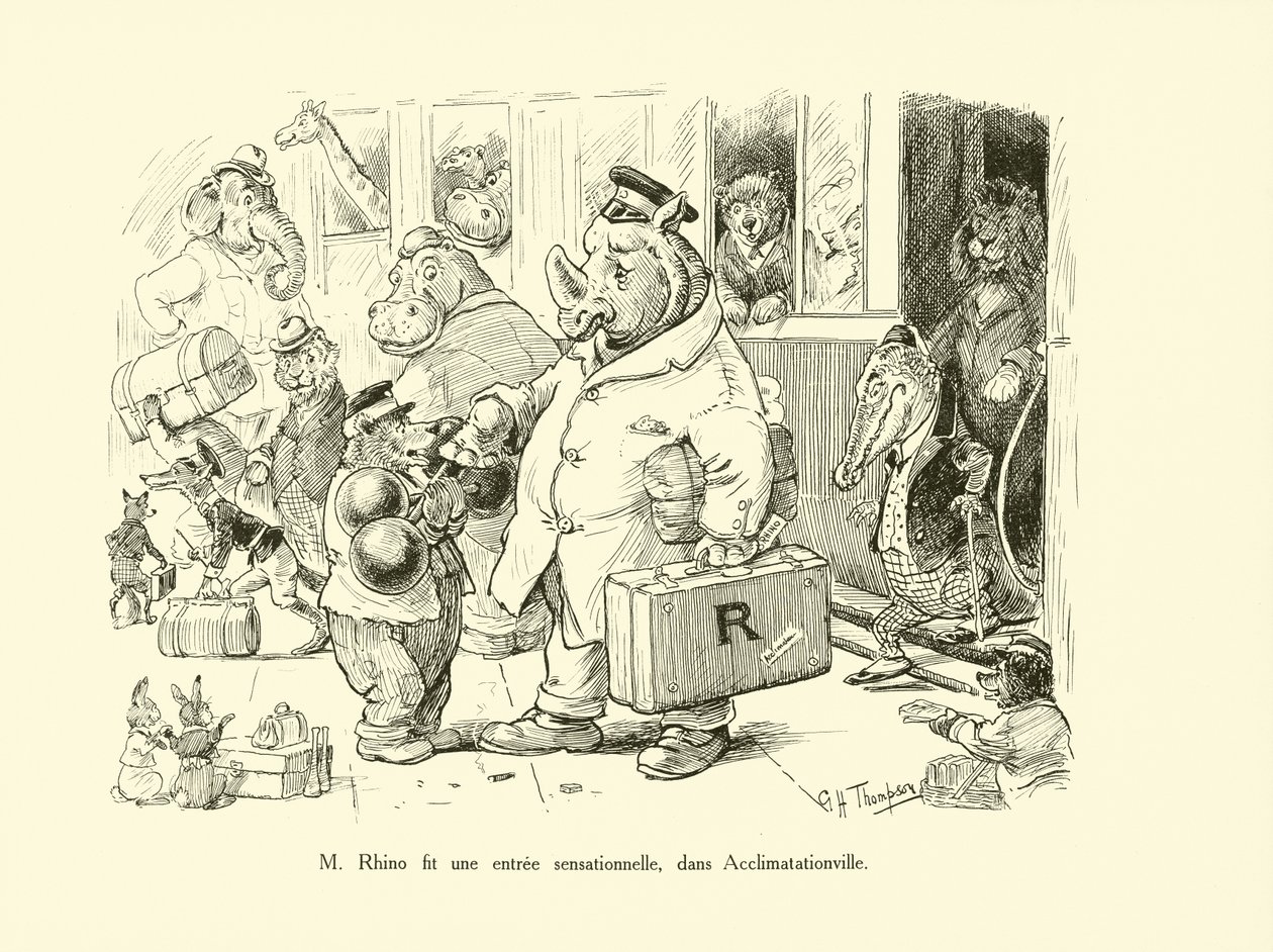 M Rhino machte einen sensationellen Auftritt in Acclimatationville von George Henry Thompson