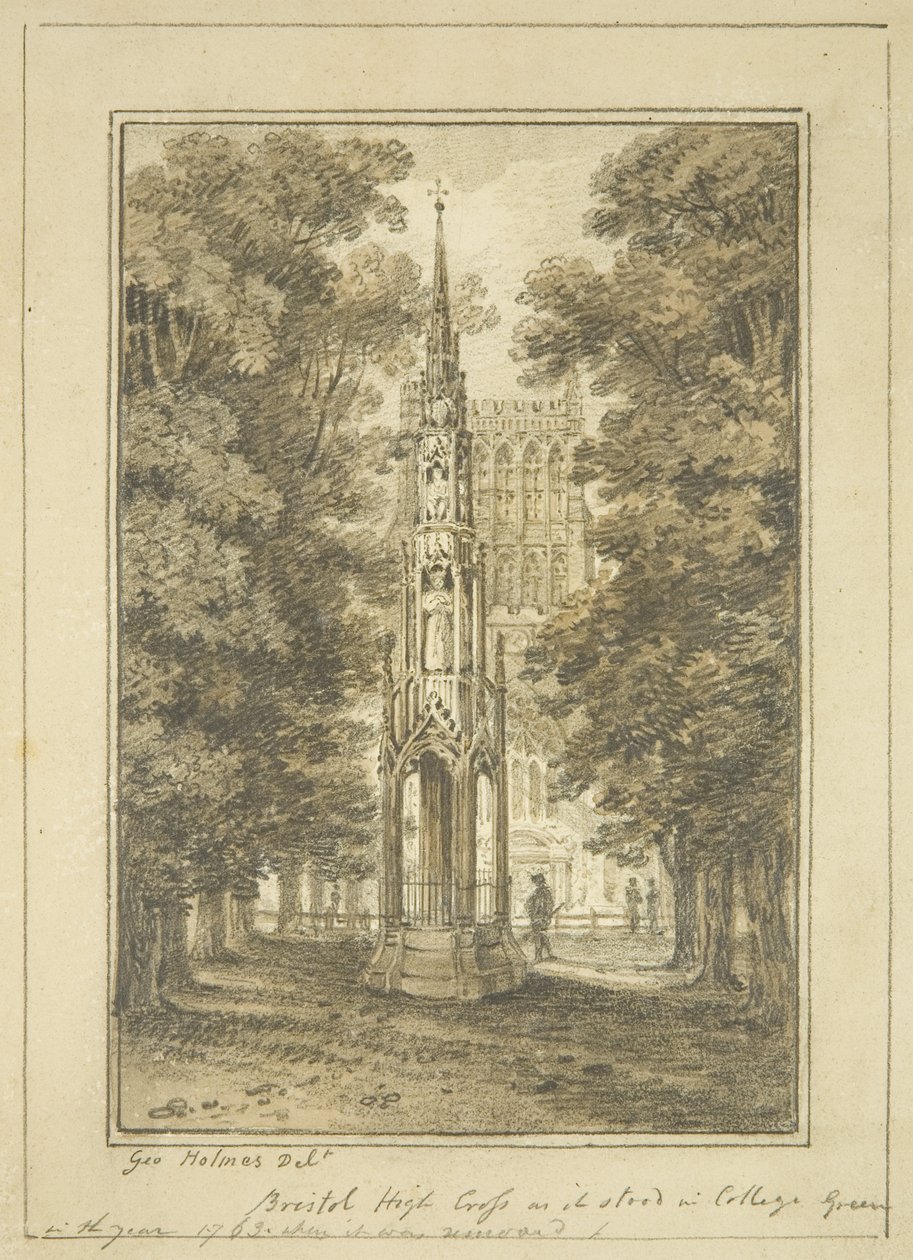 Bristol High Cross, wie es 1763 auf College Green stand von George Holmes