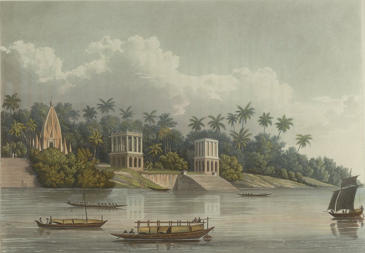 Hindoo-Pagoden unterhalb von Barrackpore am Ganges von George Hunt