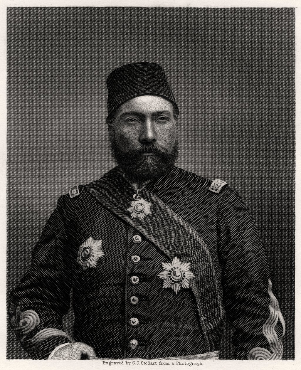 Osman Nuri Pascha, Feldmarschall des Osmanischen Reiches, 19. Jahrhundert von George J. Stodart
