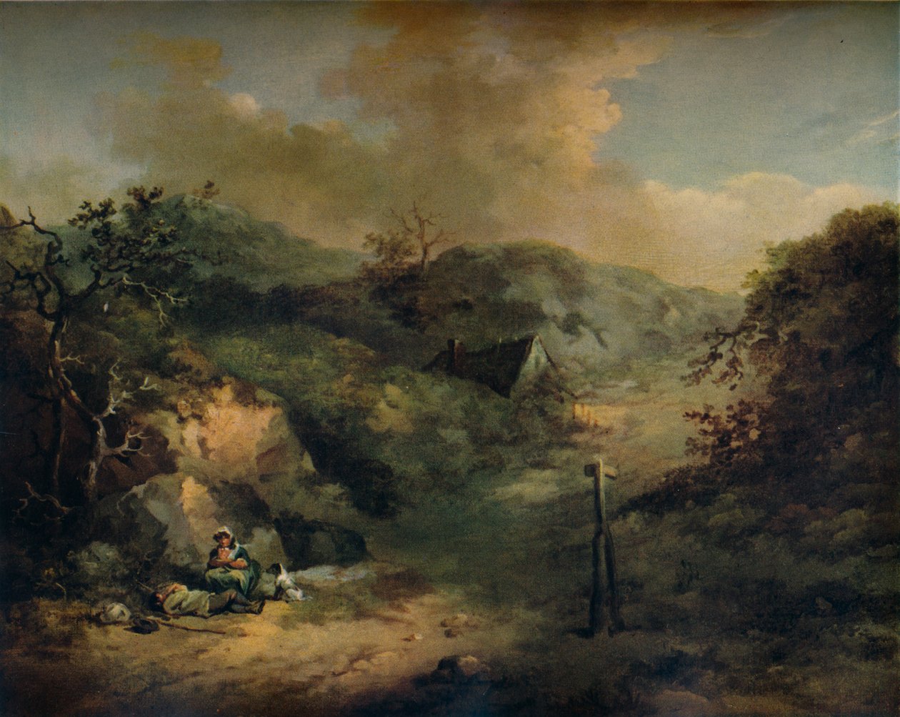 Ein Hügel mit ruhenden Landstreichern, um 1793 von George Morland