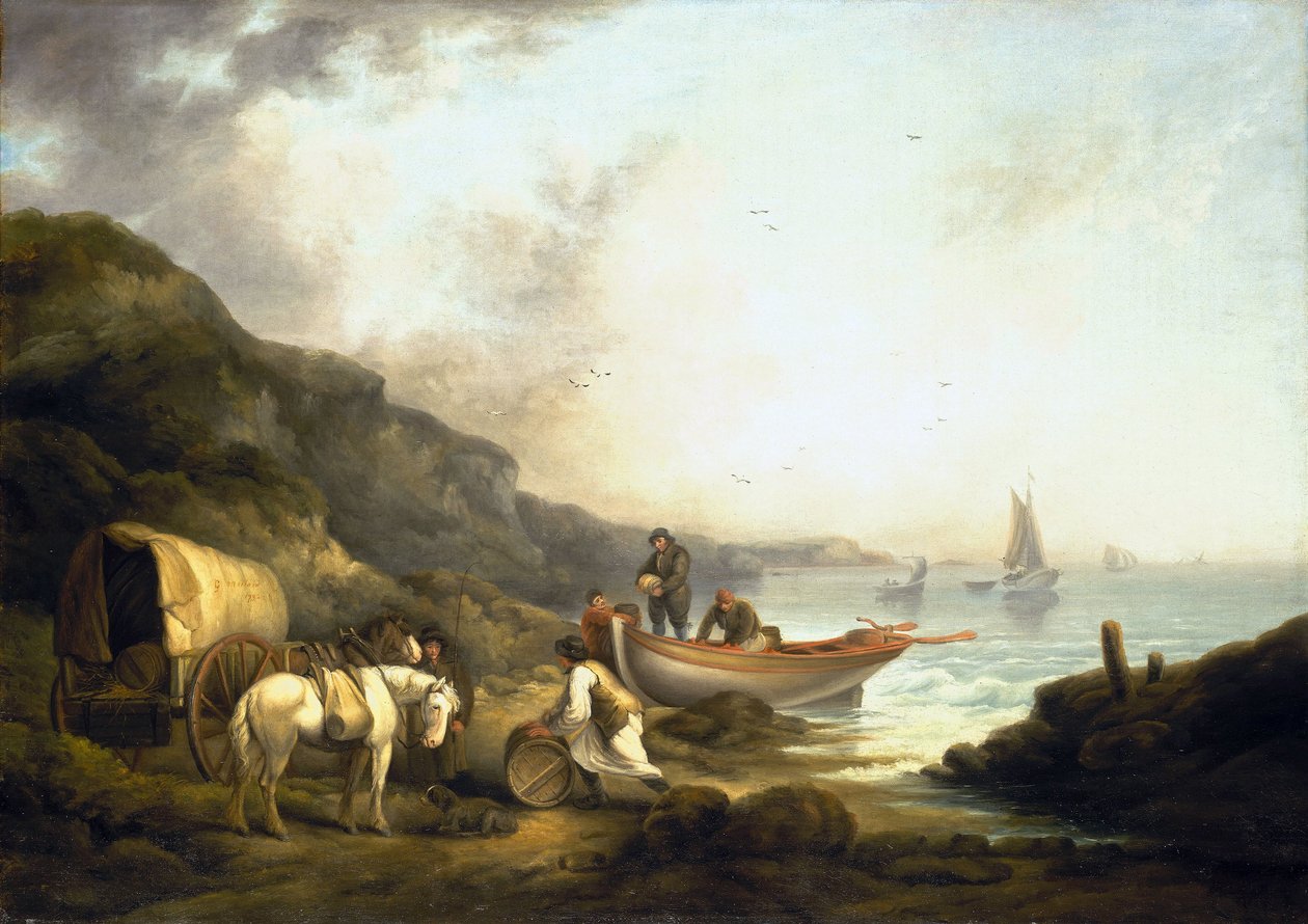Schmugglerverkehr an der Küste, frühes 19. Jahrhundert von George Morland