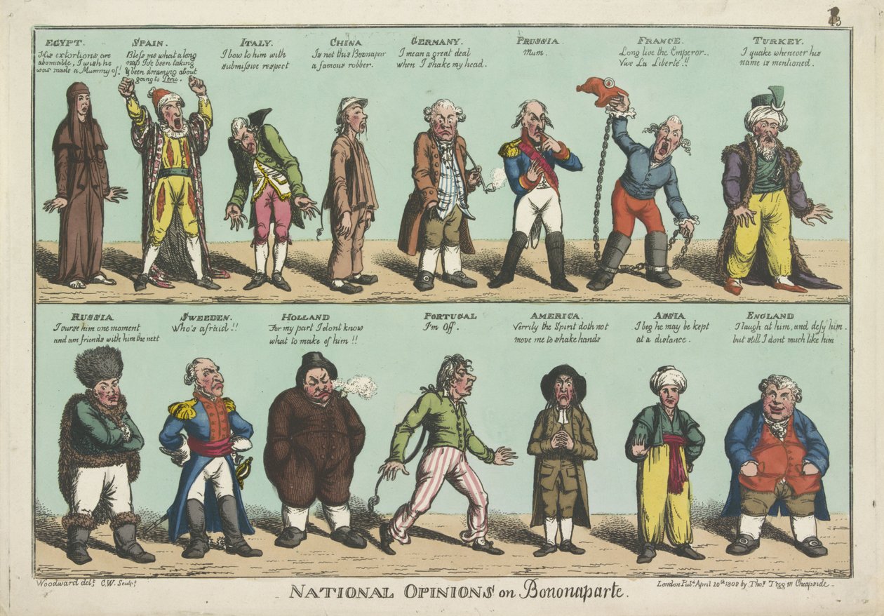 Nationale Meinungen über Napoleon Bonaparte von George Moutard (after) Woodward