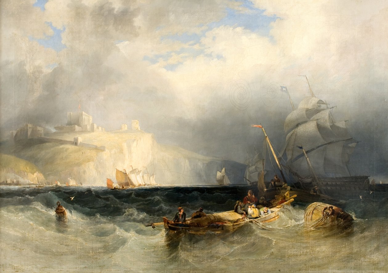 Französische Fischerboote in einem Sturm vor Dover von George Philip Reinagle