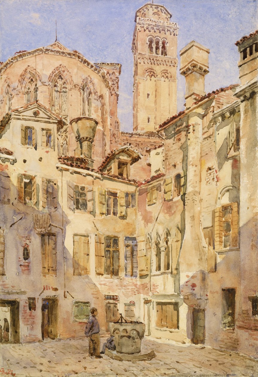 Die Kirche der Frari, Venedig, vom Campiello San Rocco, 1854 von George Price Boyce
