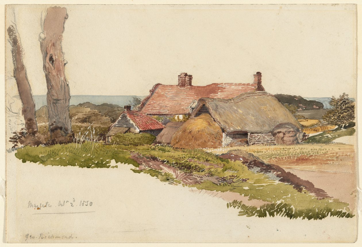 Ein Bauernhof in der Nähe des Meeres bei Margate, Kent von George Richmond