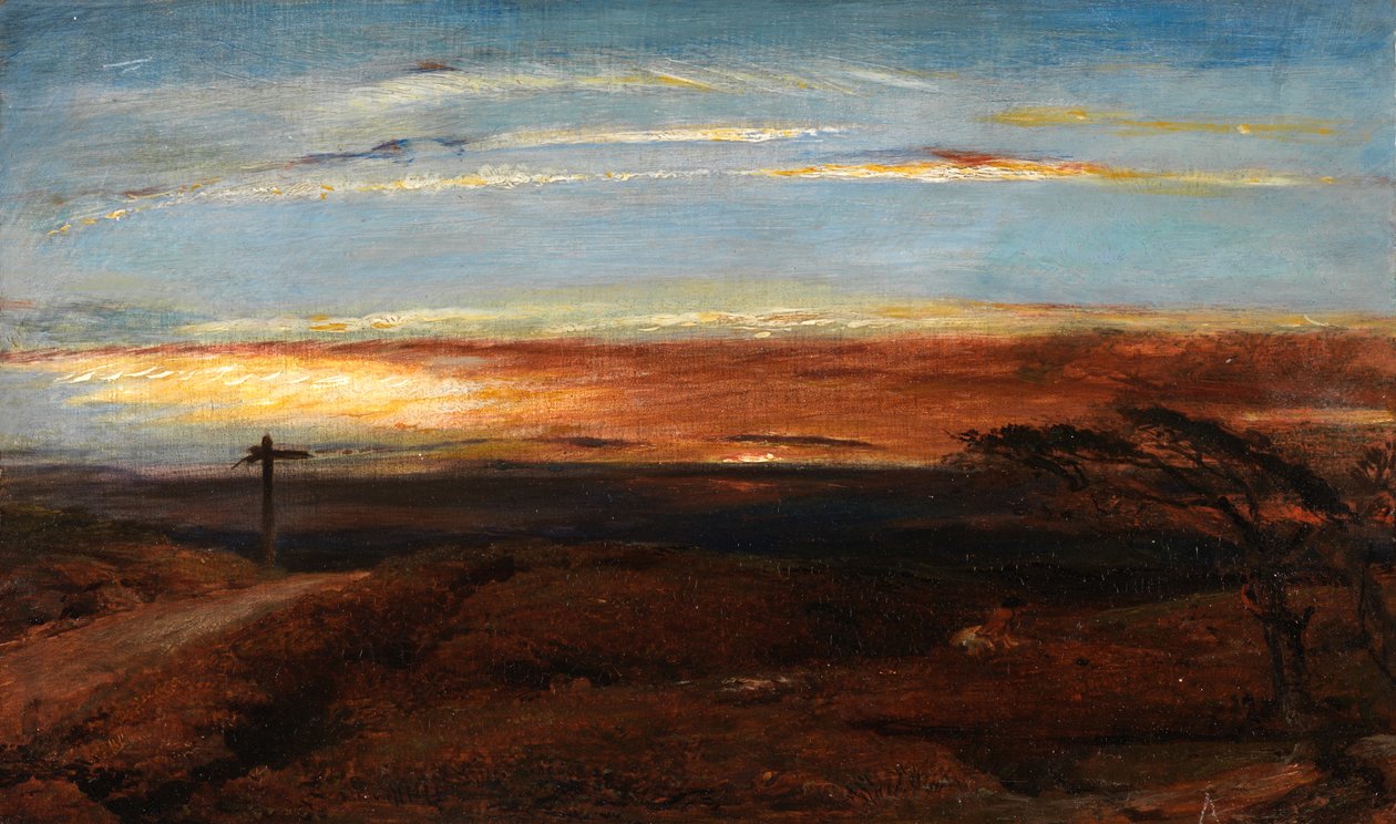 Landschaft bei Sonnenuntergang von George Richmond