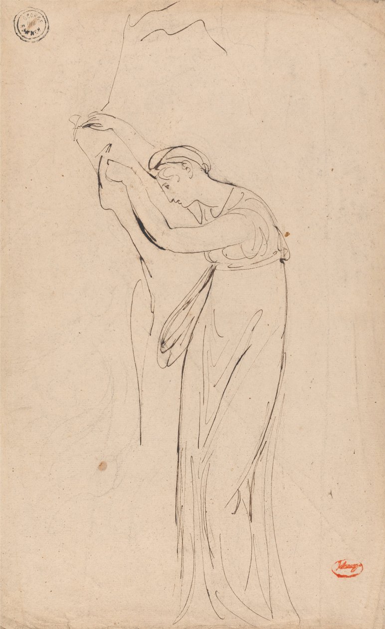 Gefangene oder niedergeschlagene Frau: Möglicherweise Andromache von George Romney