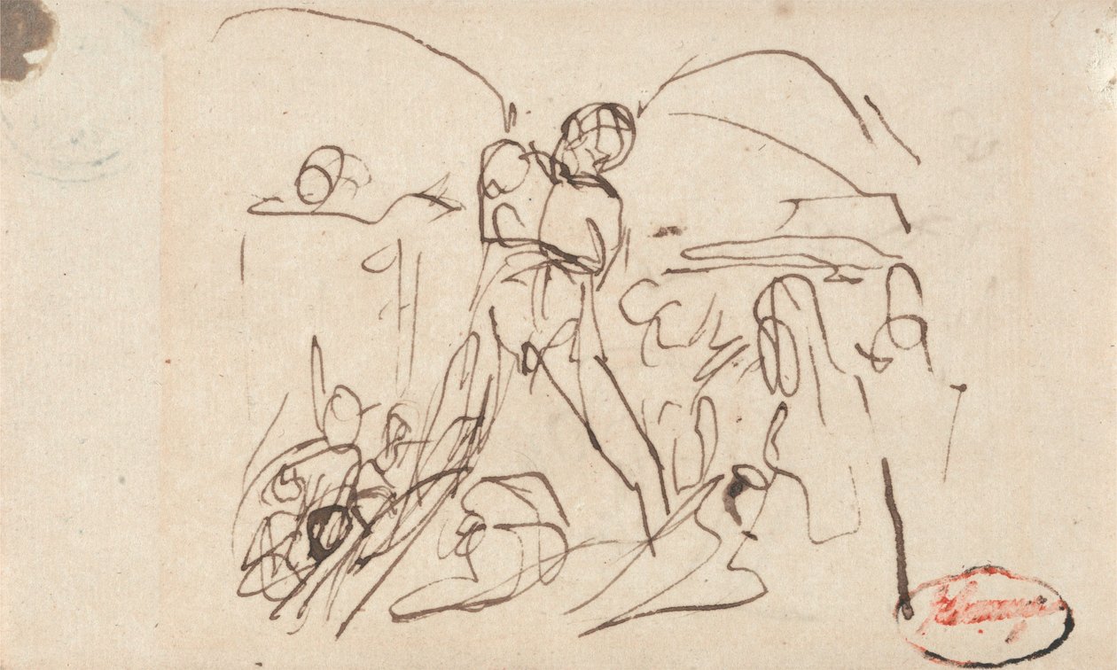 Figurenkomposition; möglicherweise Samson und Delilah von George Romney