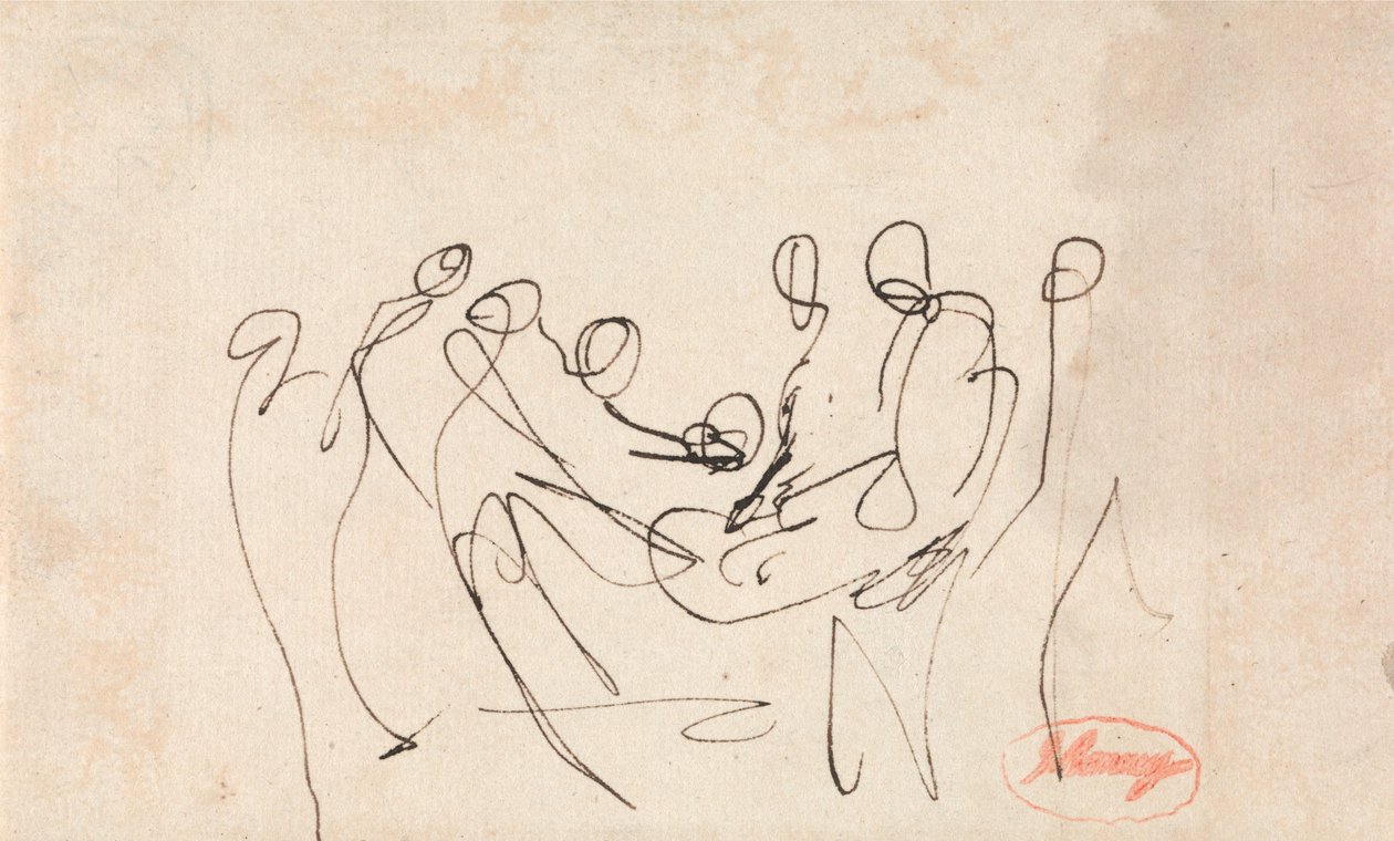 Figuren, die eine andere Figur tragen von George Romney