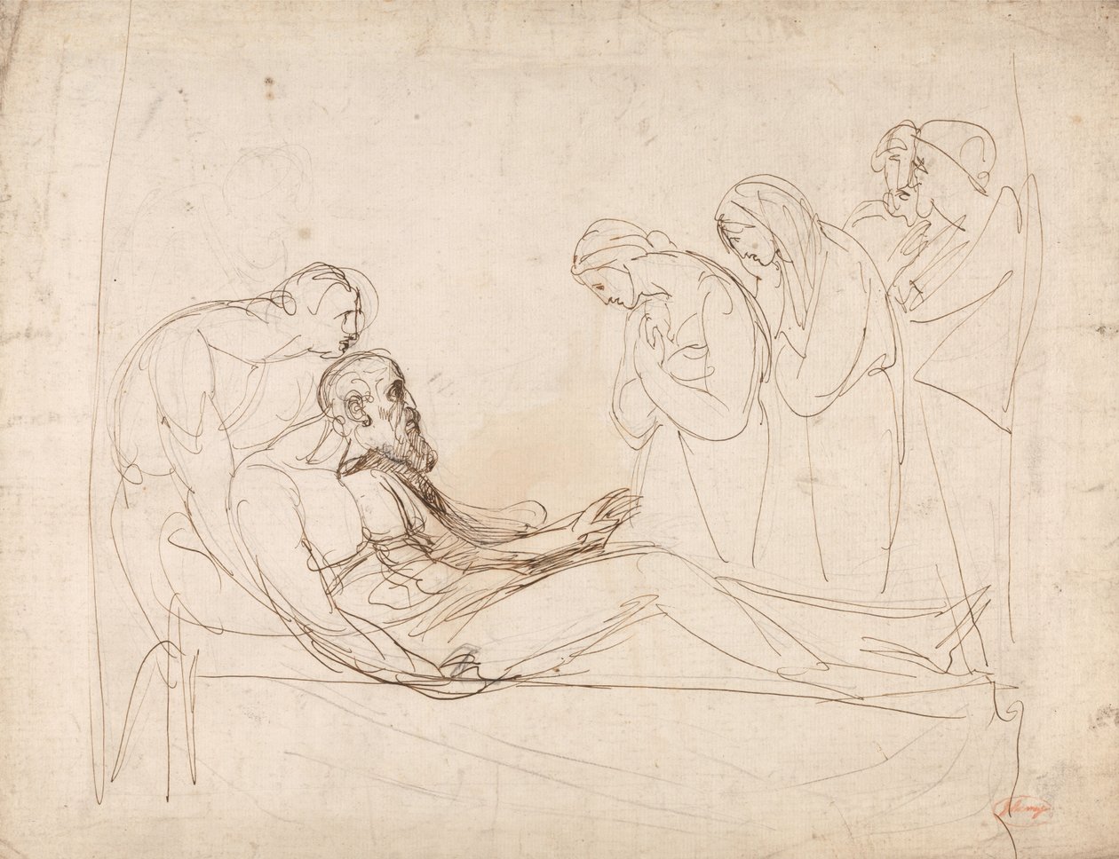 König Lear von Cordelia geweckt von George Romney