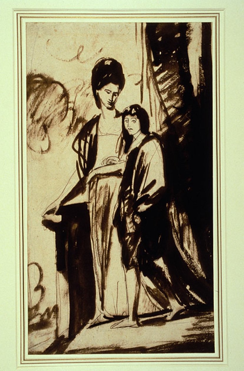 Porträt einer Mutter und ihres Sohnes (Wahrscheinlich Jane, Herzogin von Gordon, und ihr Sohn George, erster Marquess von Huntley) von George Romney