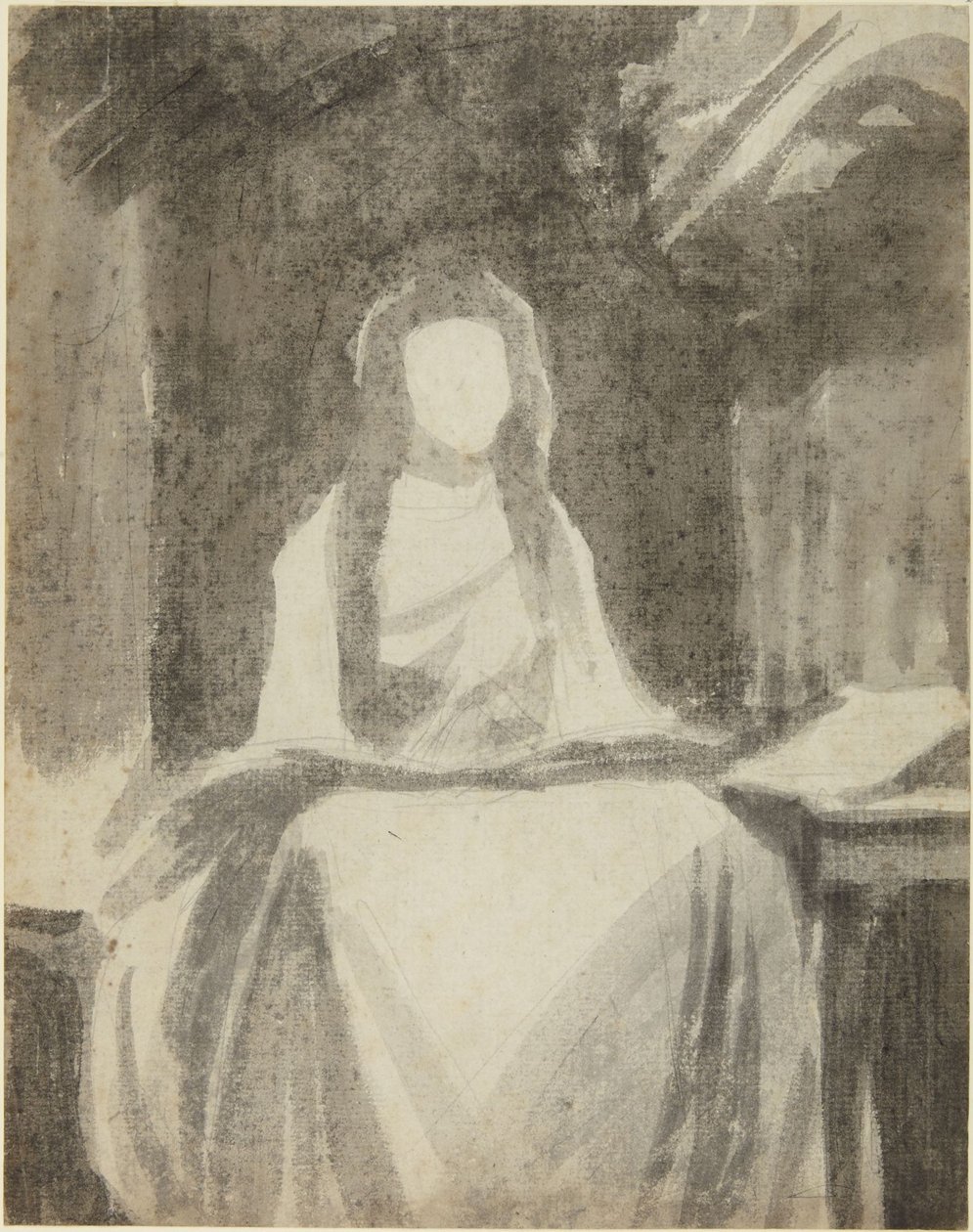 Porträtstudie von Lady Hamilton als St. Cecilia von George Romney