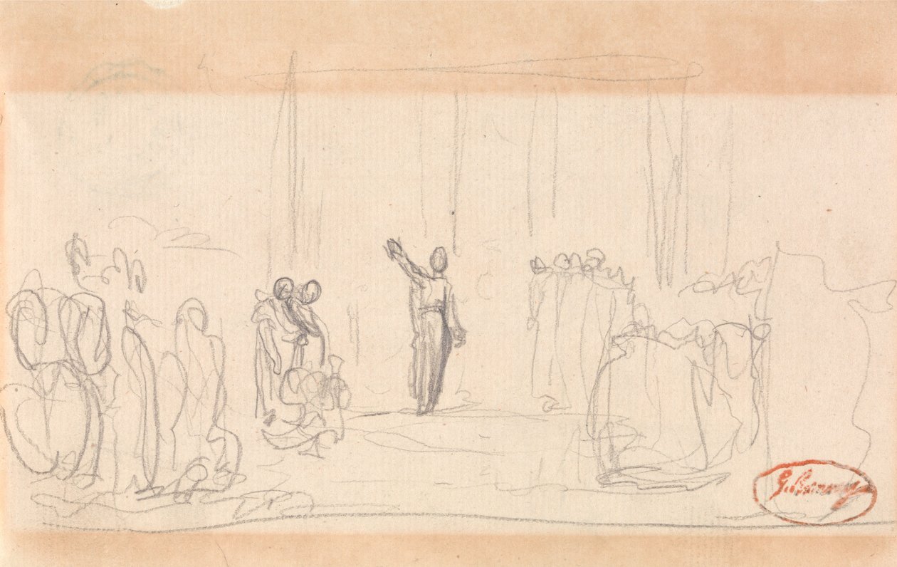Möglicherweise eine Menschenmenge vor einer Prophetin von George Romney