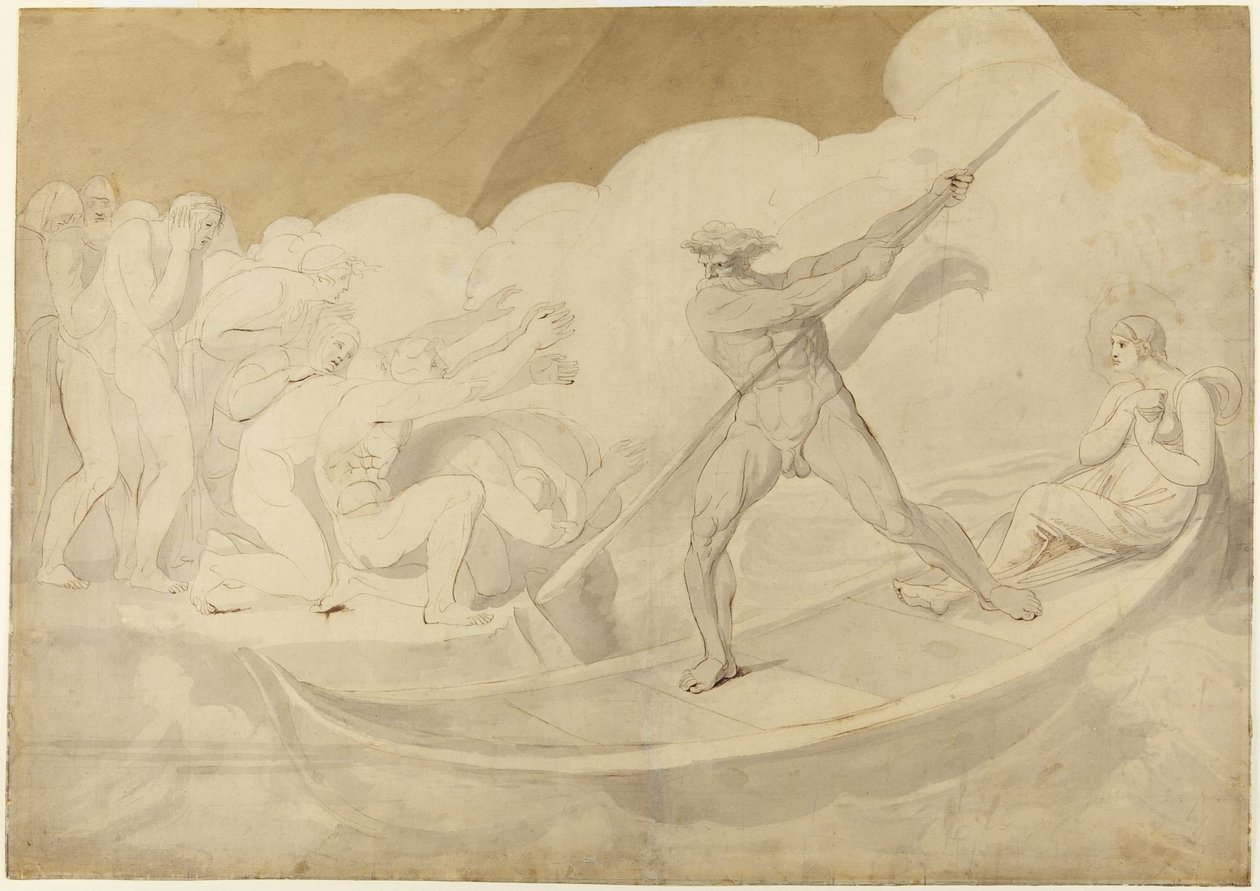 Psyche über den Styx gefahren aus Apuleius, Der goldene Esel, VI, 18 von George Romney