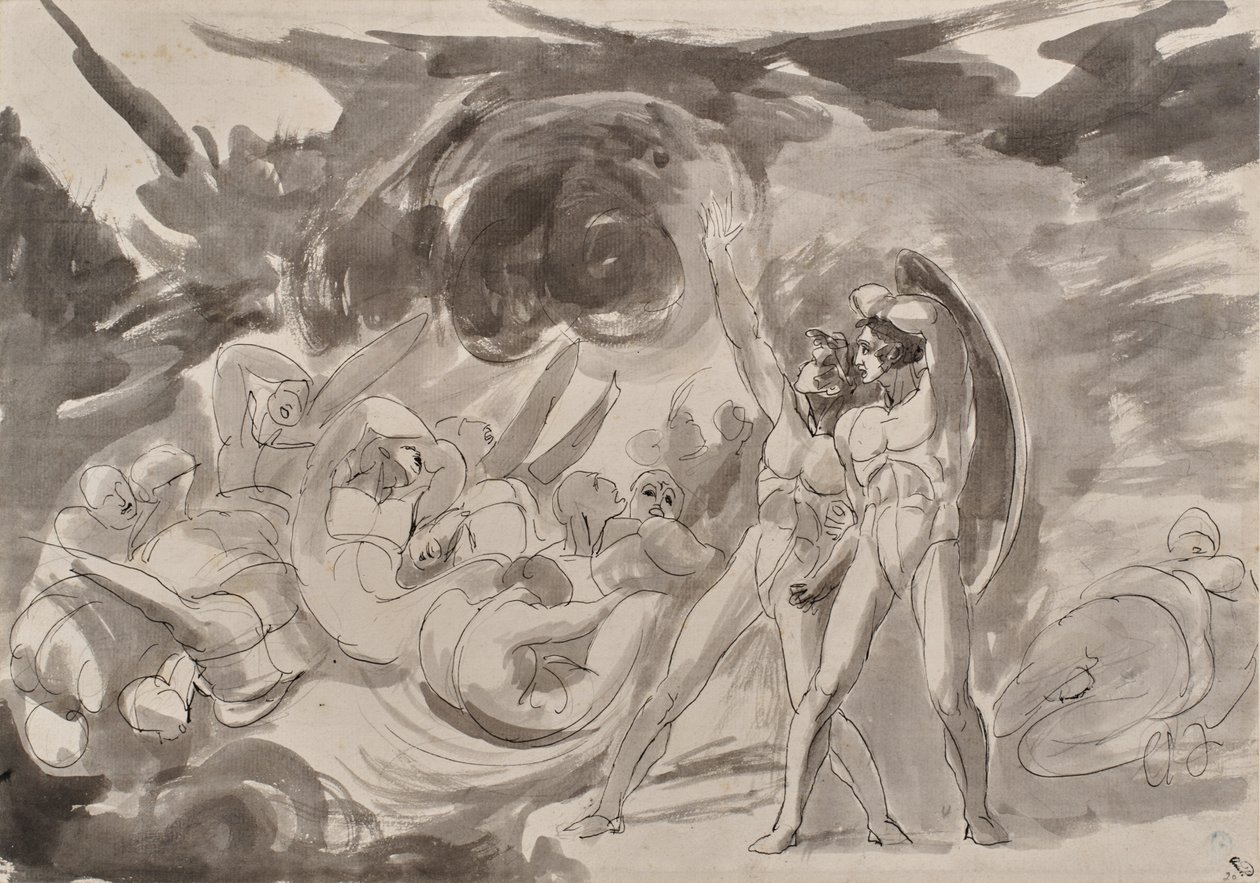 Satan beobachtet die gefallenen Engel von George Romney