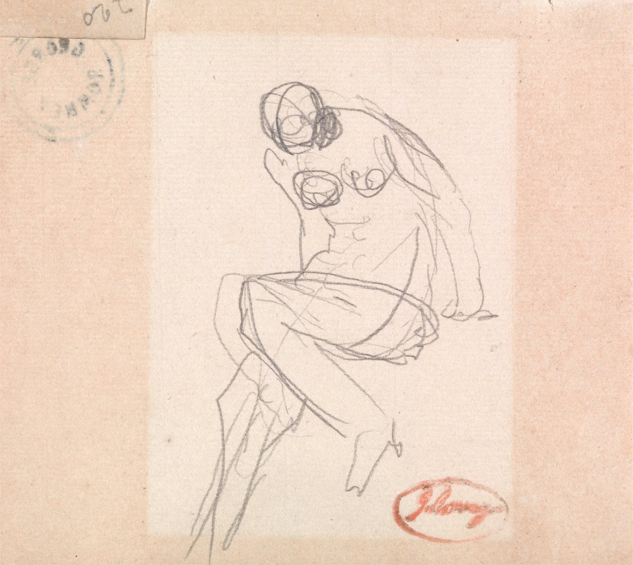 Sitzender weiblicher Akt, wahrscheinlich für "Susanna und die Ältesten" von George Romney