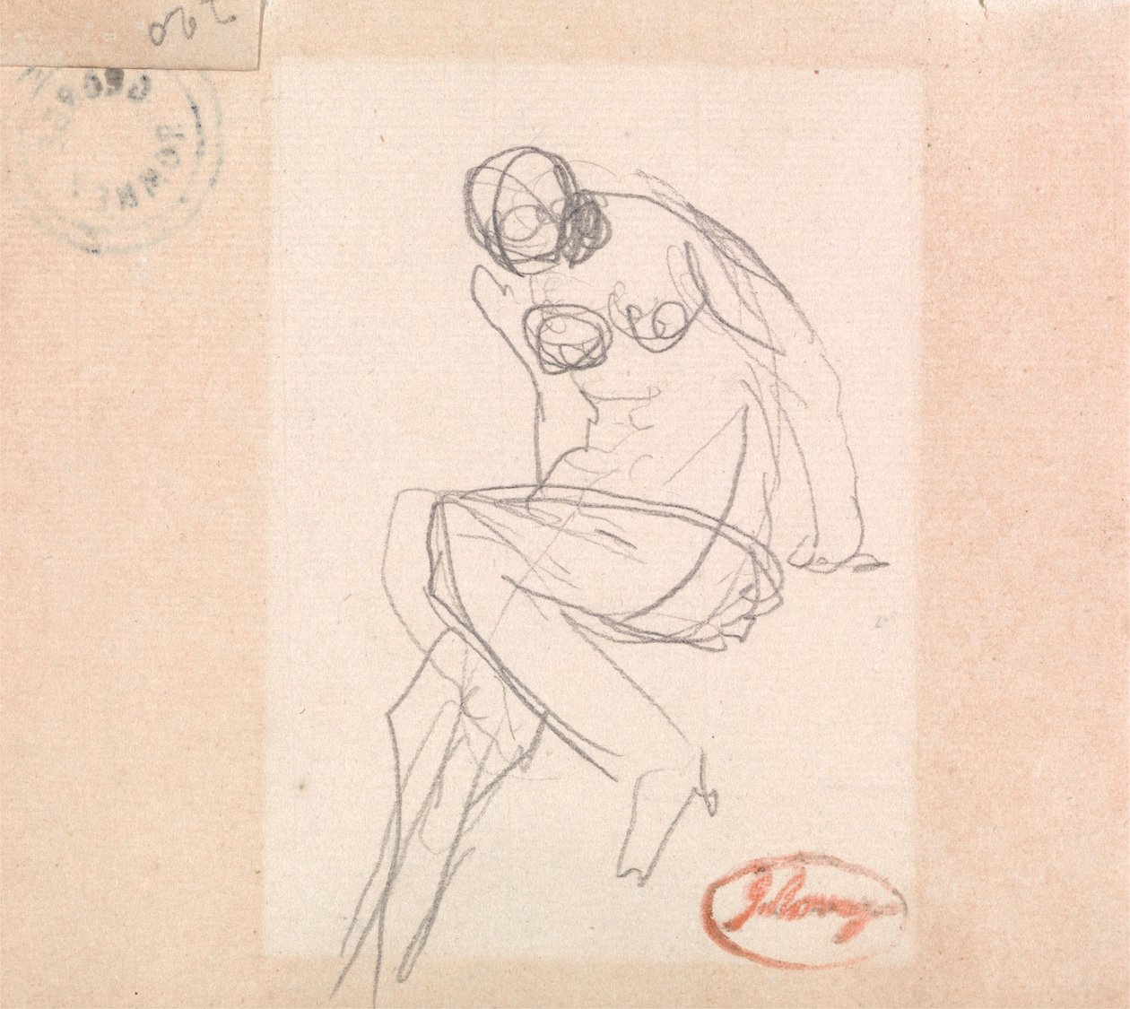 Sitzender weiblicher Akt, wahrscheinlich für "Susanna und die Ältesten" von George Romney