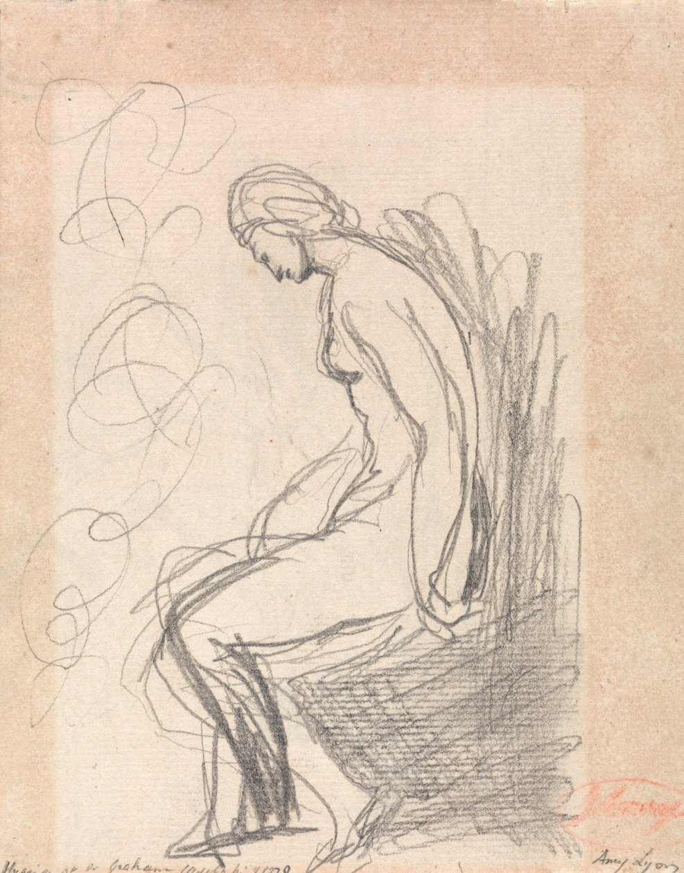 Sitzende nackte Frau von George Romney