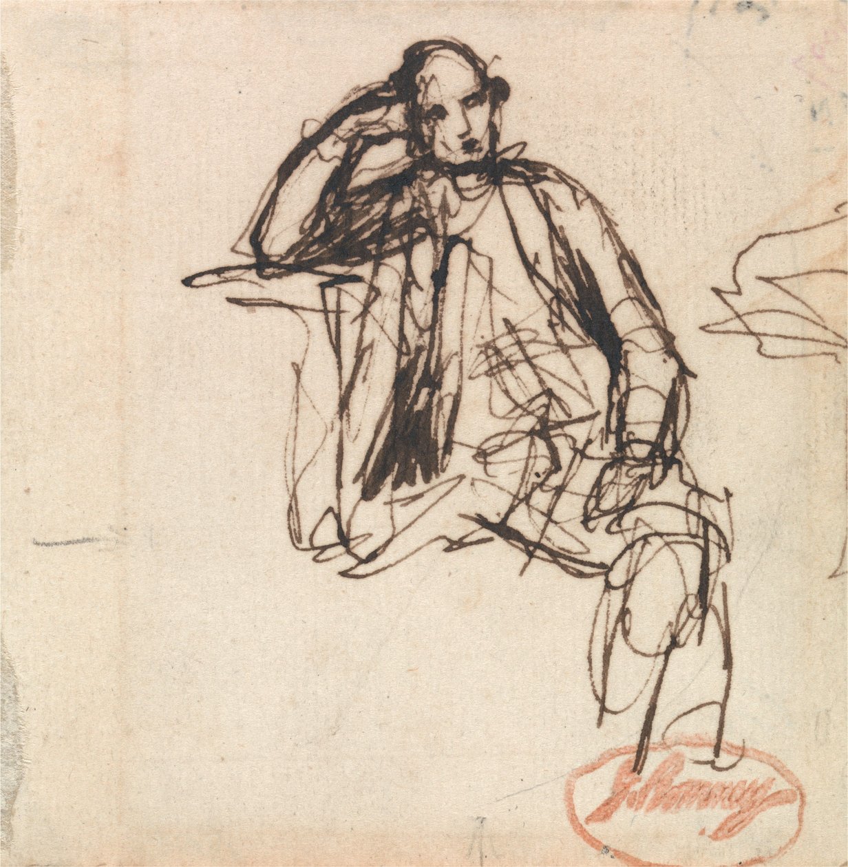 Studie für ein Porträt eines sitzenden Mannes von George Romney