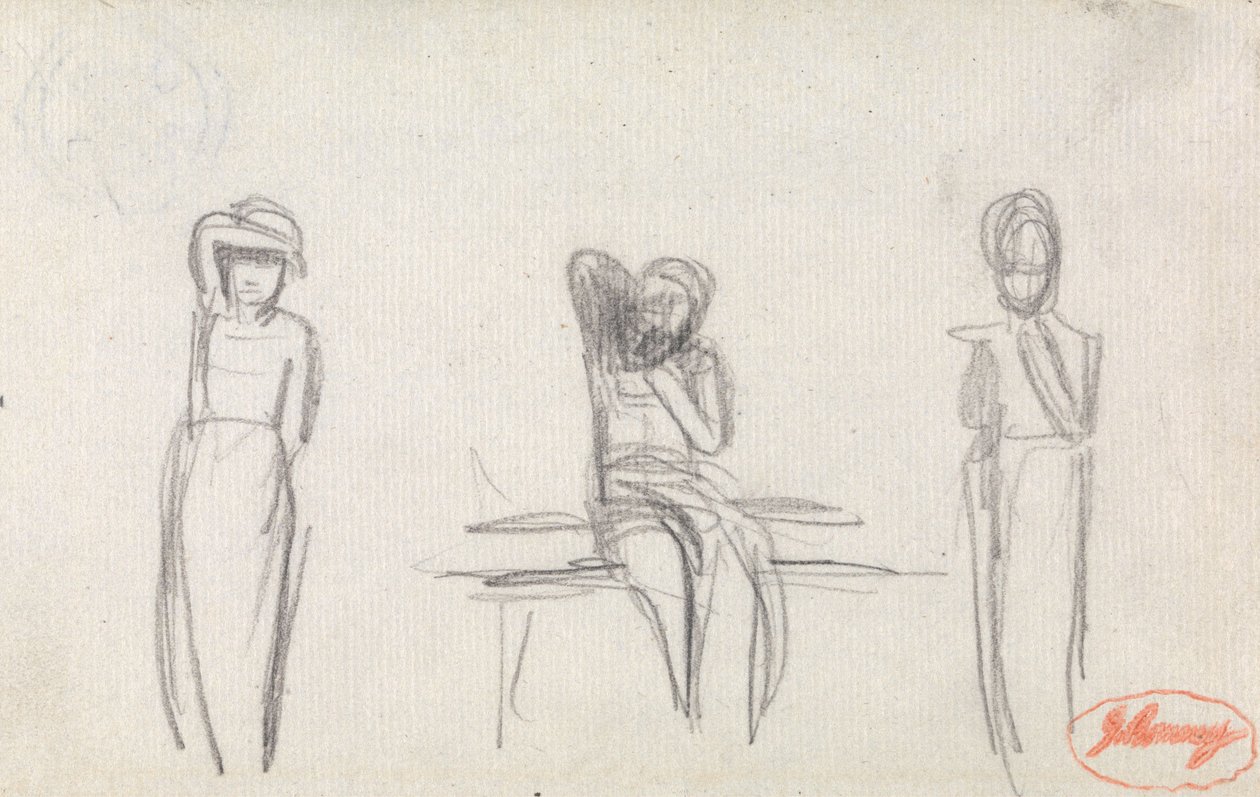 Drei Studien eines jungen Mädchens von George Romney
