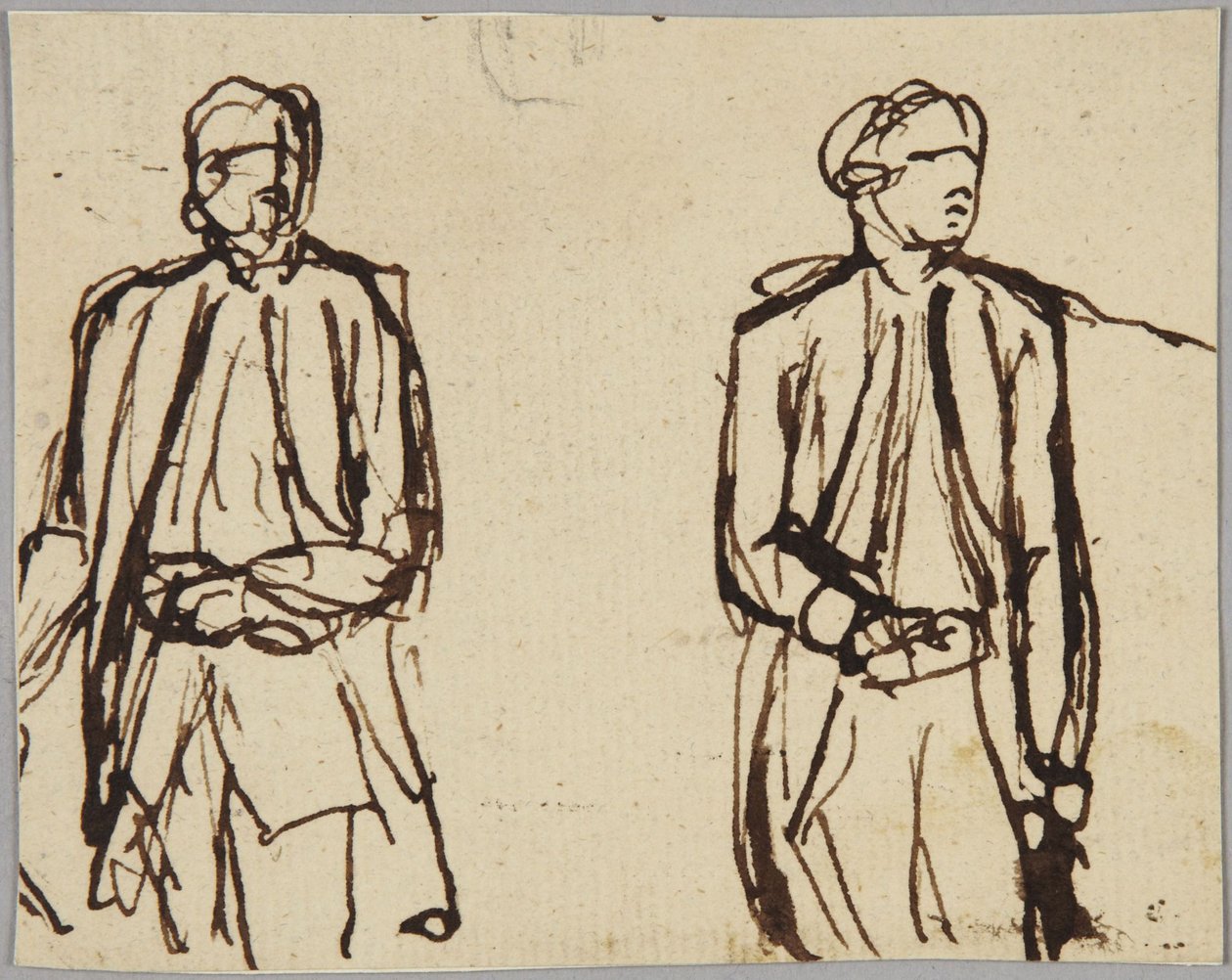 Zwei stehende männliche Figuren von George Romney