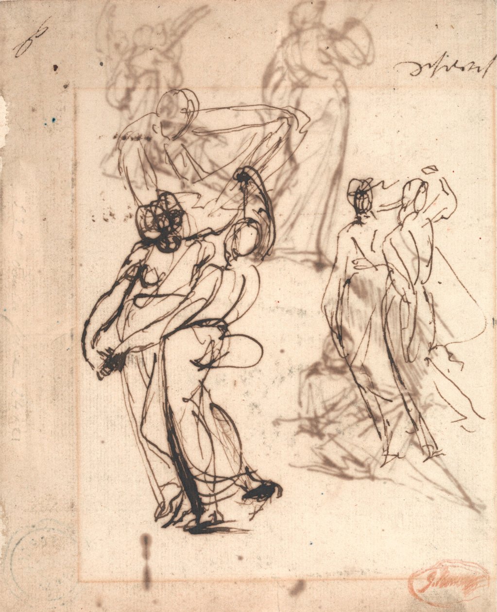 Zwei Studien von tanzenden Paaren von George Romney