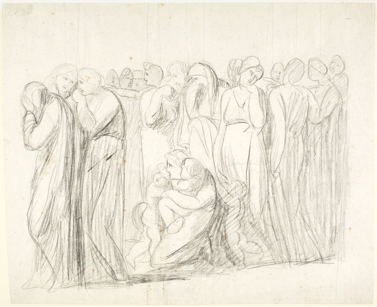 Weinende Frauen und Kinder: Studie für die Anklage der Susanna; Verso: Figurenstudien von George Romney