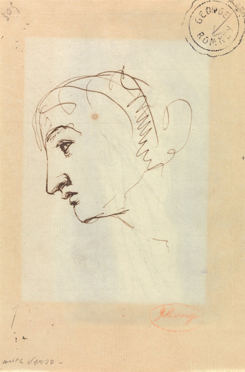 Frauenkopf im Profil von George Romney