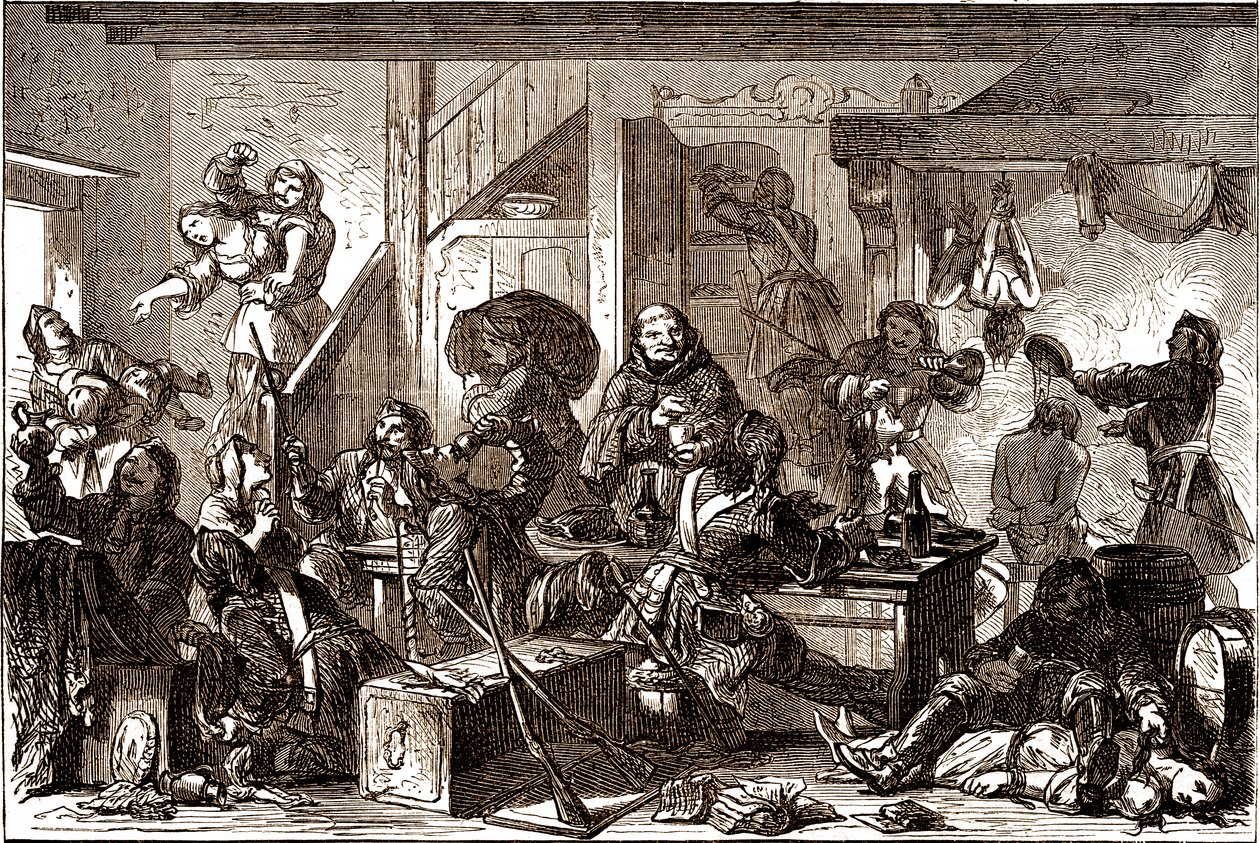 Dragonnaden: Verfolgungen gegen die protestantischen Gemeinden des Königreichs Frankreich in den 1680er Jahren. 19. Jahrhundert von George Roux