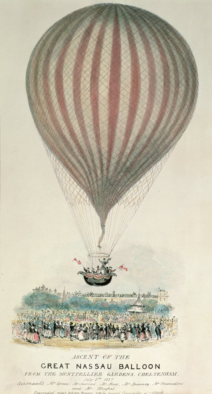 Aufstieg des Großen Nassau-Ballons, Montpellier Gardens, 3. Juli 1837 von George Rowe