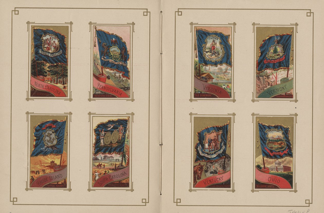Flaggen aller Nationen und der Vereinigten Staaten von Amerika - Seiten 29 und 30, 1887 von George S. and Sons Harris