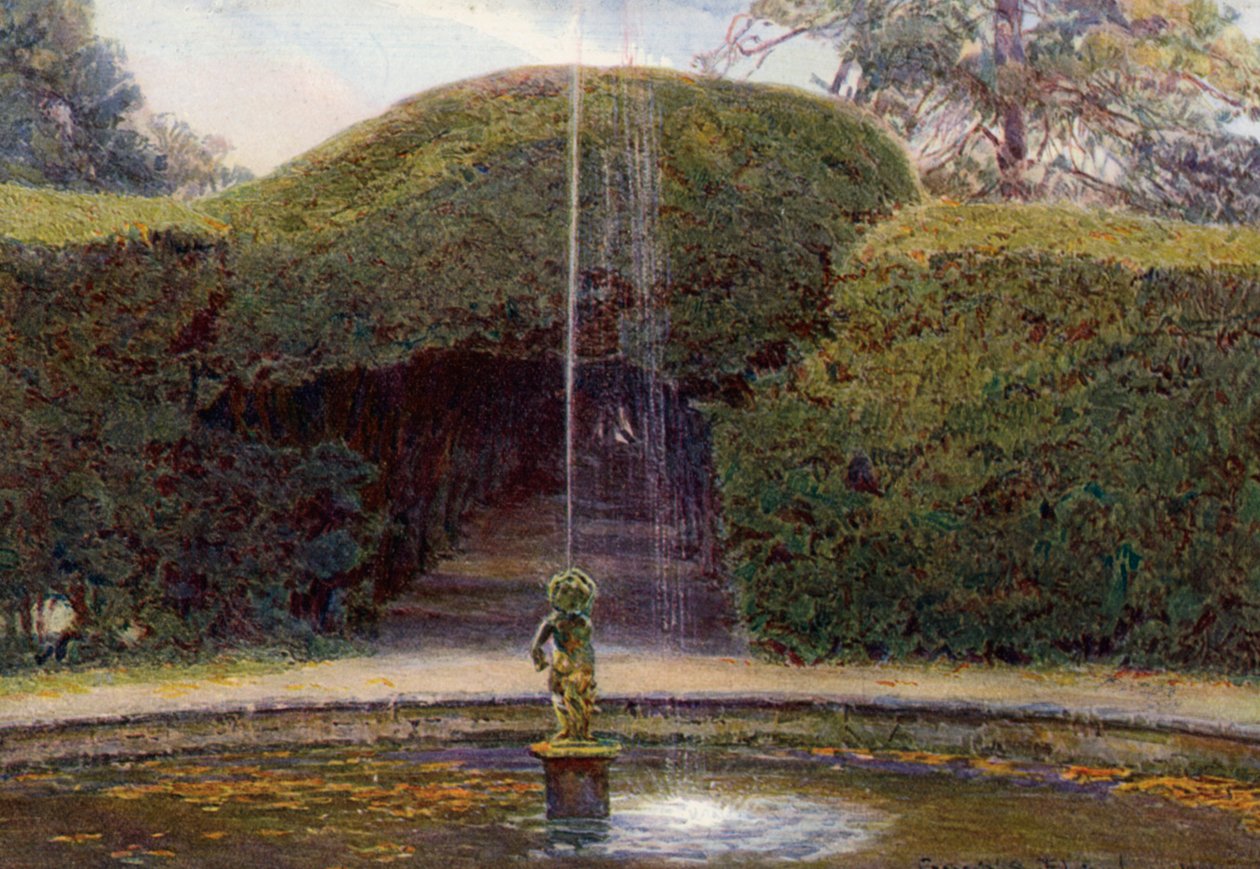 Der dunkle Laubengang in Melbourne Hall, Derbyshire von George Samuel Elgood