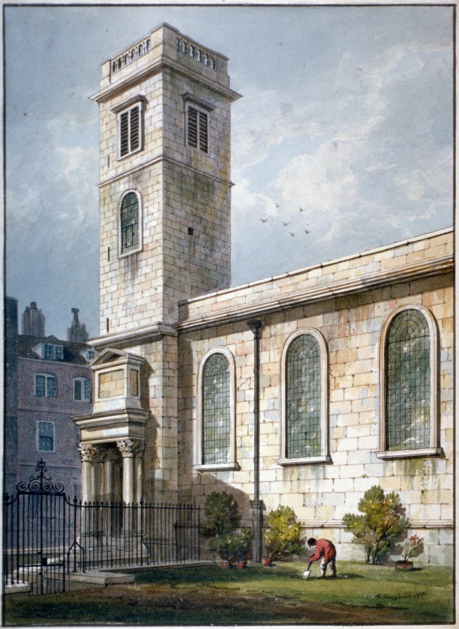All Hallows Church, Lombard Street, London, 1811 von George Shepherd