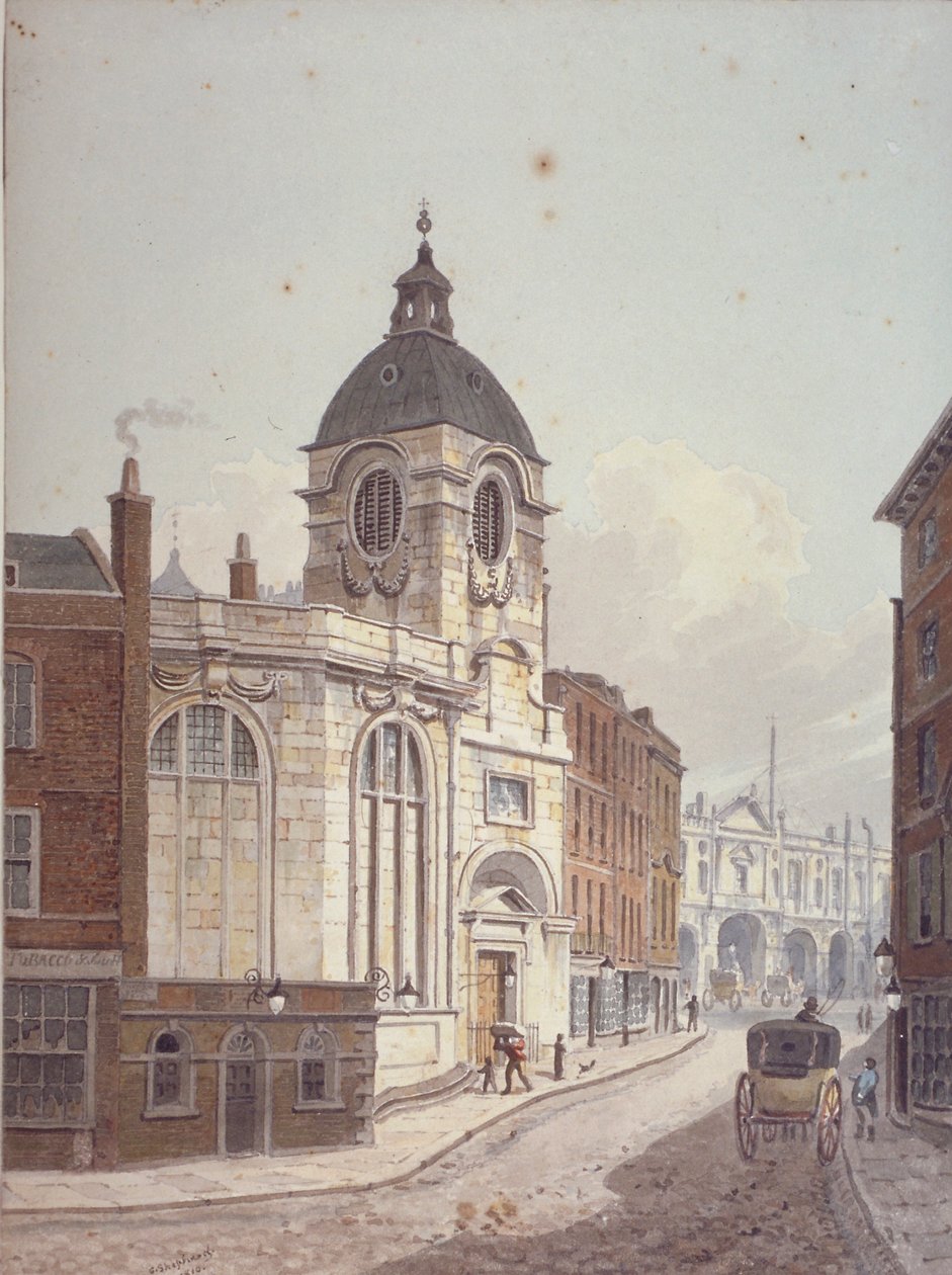 Kirche St. Benet Fink, Threadneedle Street, City of London, 1810 von George Shepherd