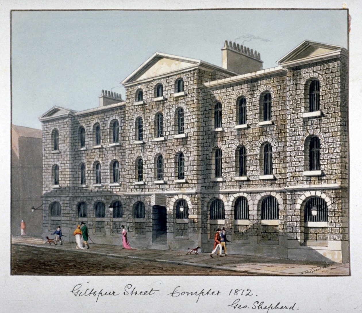 Giltspur Street Compter, City of London, 1812 von George Shepherd