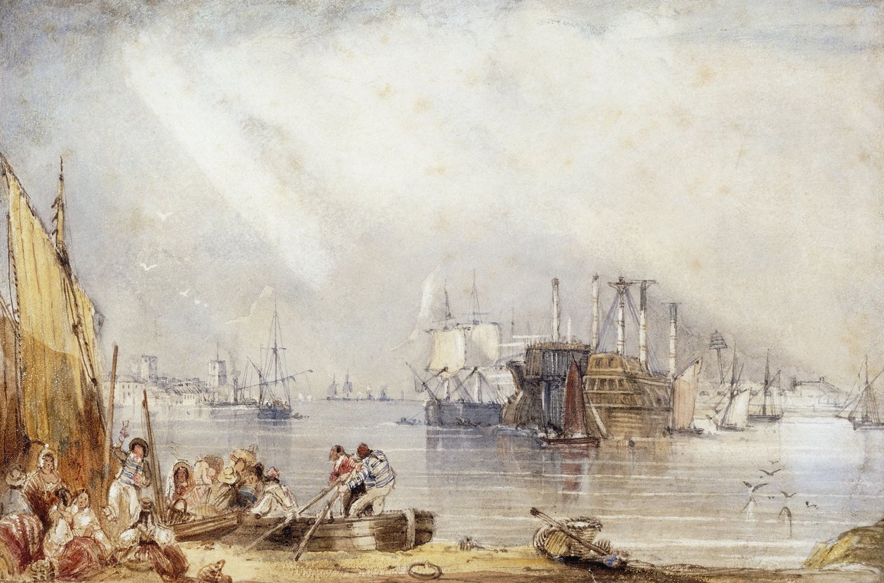 Hafen von Portsmouth von Gosport aus von George Sidney Shepherd