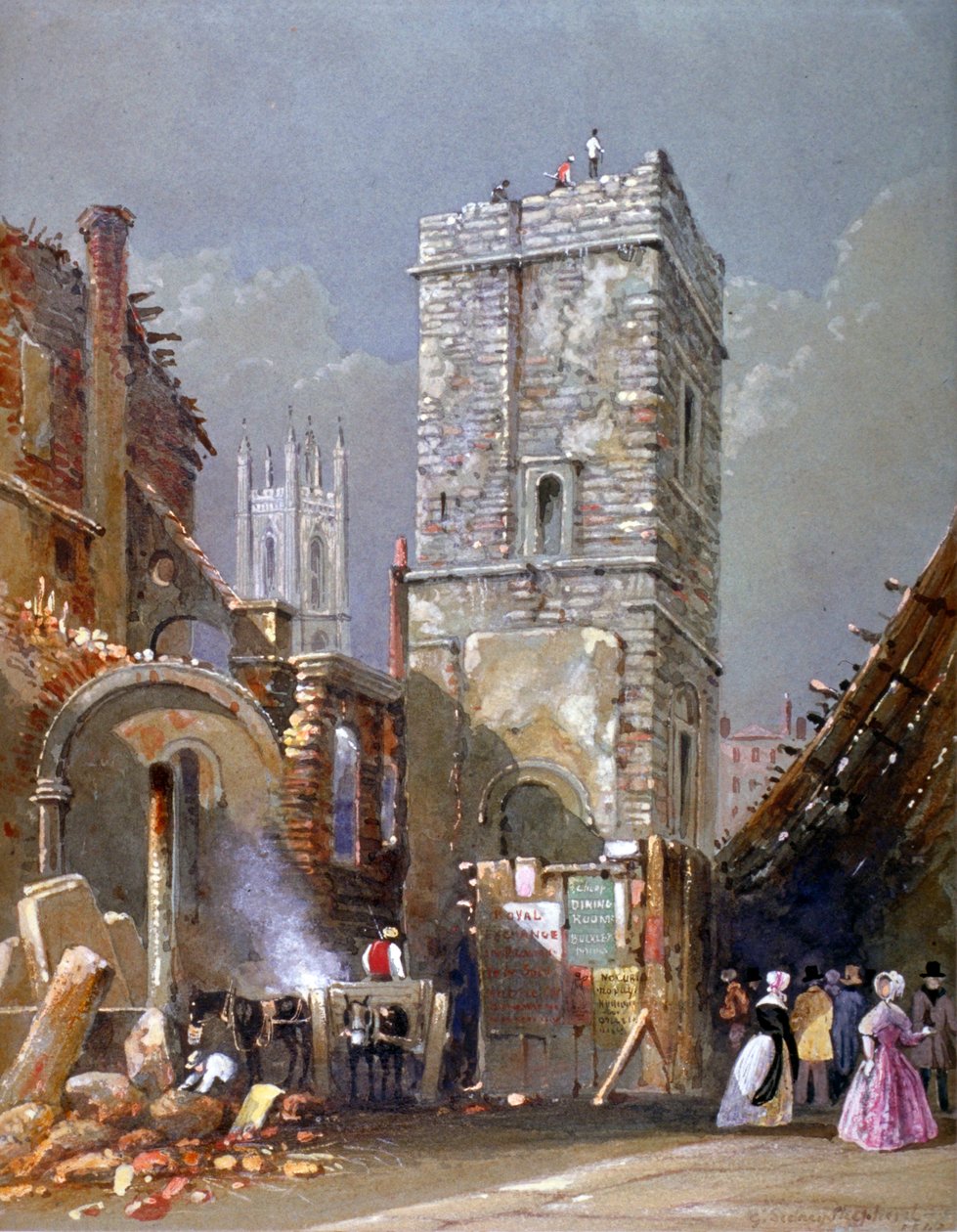 St. Bartholomäus-by-the-Exchange, City of London, 1842 von George Sidney Shepherd
