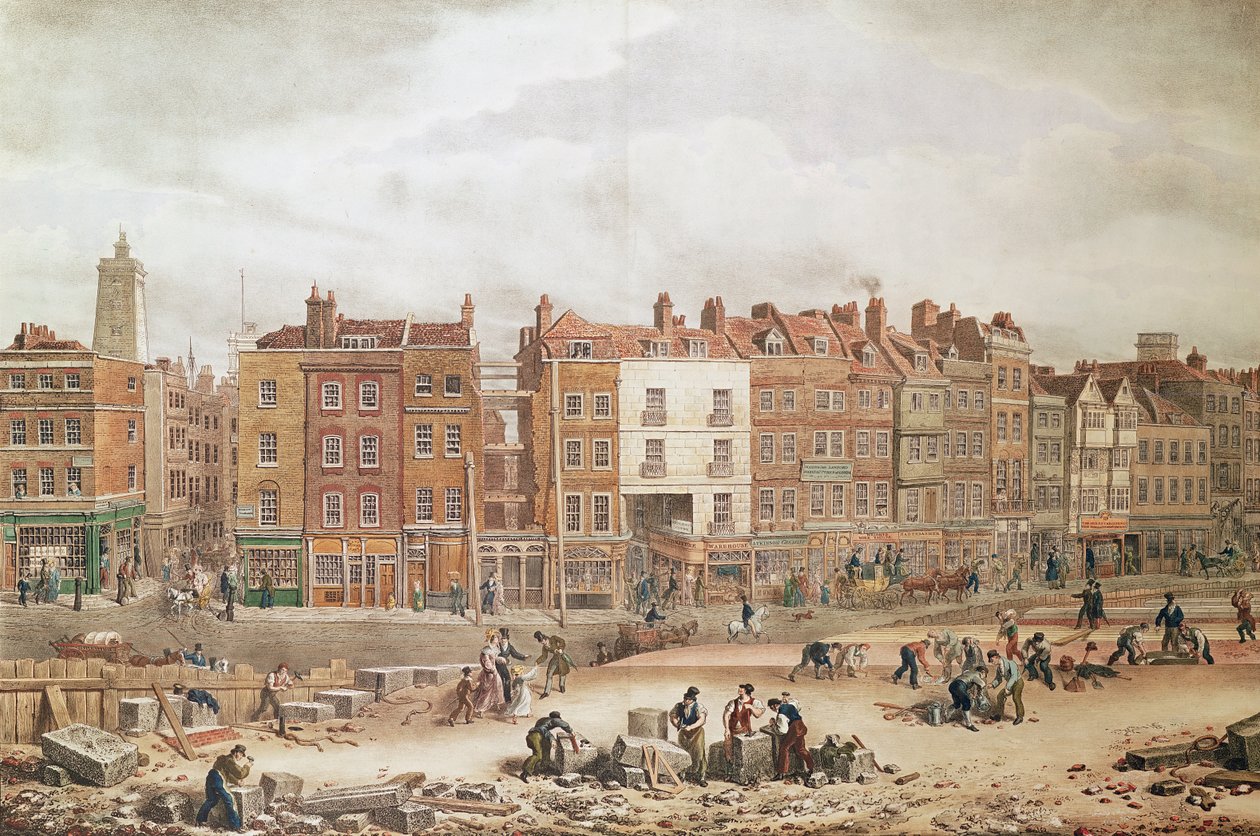 Ansicht der High Street Southwark als alte Straße von George Snr Scharf