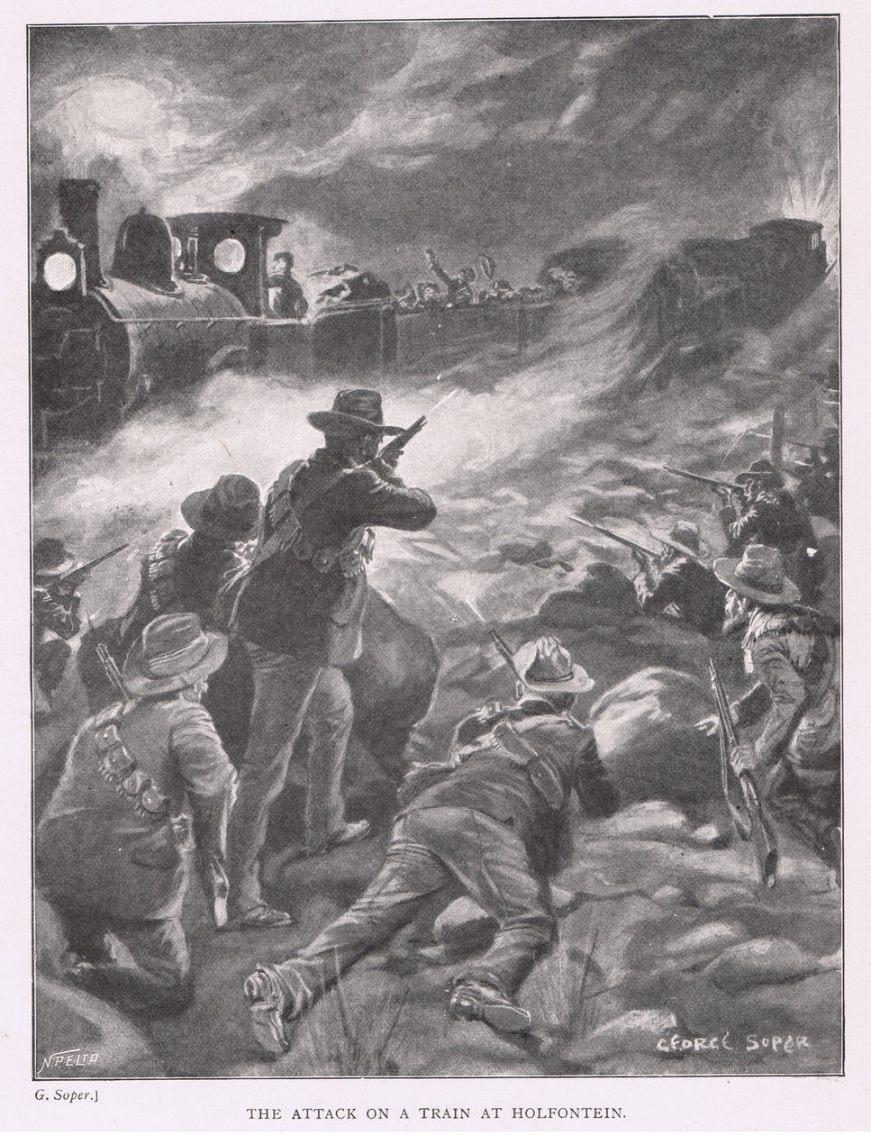 Der Angriff auf einen Zug bei Holfontein von George Soper